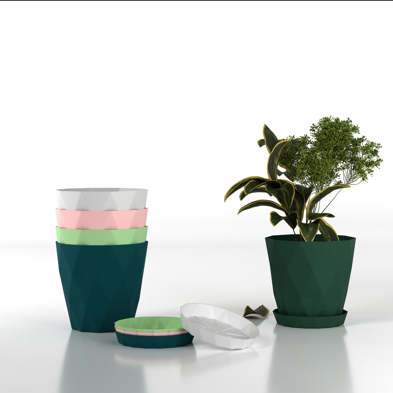 entrexa Set of 5 | 6.5 Inch Flower Pots for Home Decoration, Flower Pots for Garden Plants, Gardening Pots, Big Pots for Plants, Plastic Flower Pot, Indoor Plant Pots, Pots for Plants (B0DGTSMQR8) Amazon Price History, Amazon Price Tracker