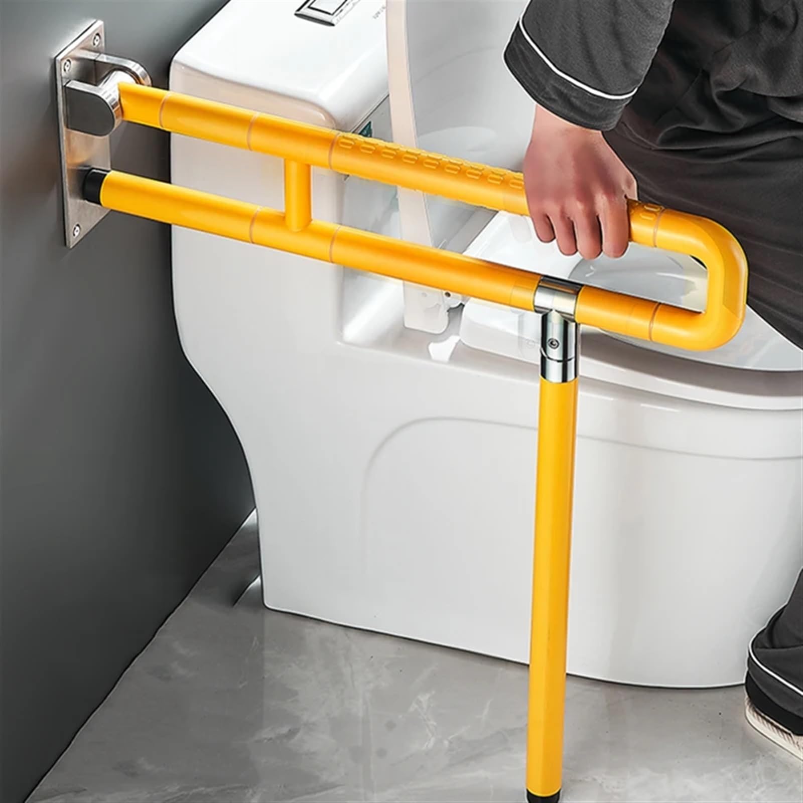 Barra Abatible Baño Pasamanos for inodoro, barras de seguridad for personas mayores, plegable, antideslizante, for baño, marco soporte for, suministros for(75CM)