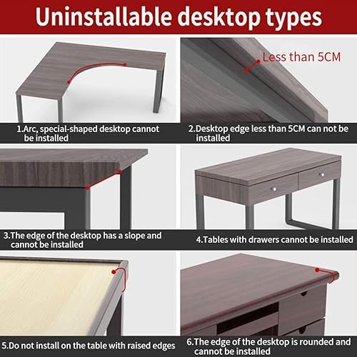 Miniatura 3 de Bandeja de teclado, extensor de escritorio, bandeja de teclado fácil de sujetar, no hay necesidad de atornillar en el escritorio, mesa auxiliar