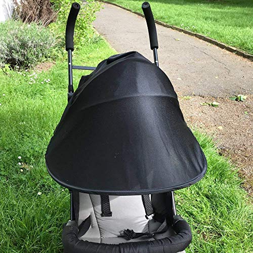 Universal Stroller Sun Shade Canopy Stroller Cover Awning Summer Anti-UV Protection Umbrella Canopy Parasol Baby Carriage Pushchair Prams Buggy Visor Cover Sun Shield Windproof Infant Trolley Parasol - Thumbnail 5