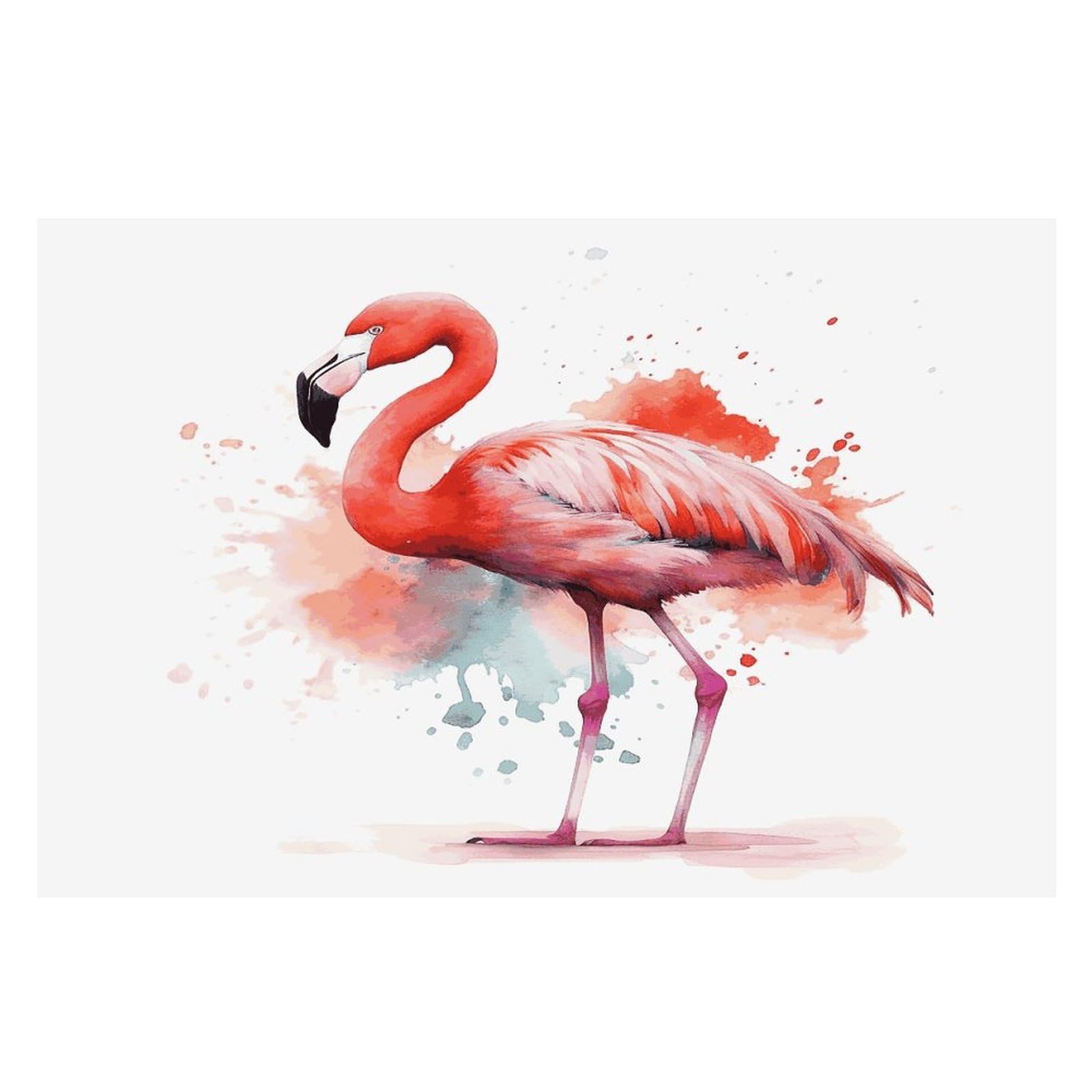 Watercolor Flamingo Placemats Wipeable Heat Resistant Table Mats Washable Flax Place Mats Elegant Cloth Non-Slip Placemat for Kitchen Dinning Party Table Decor 12 * 18 in