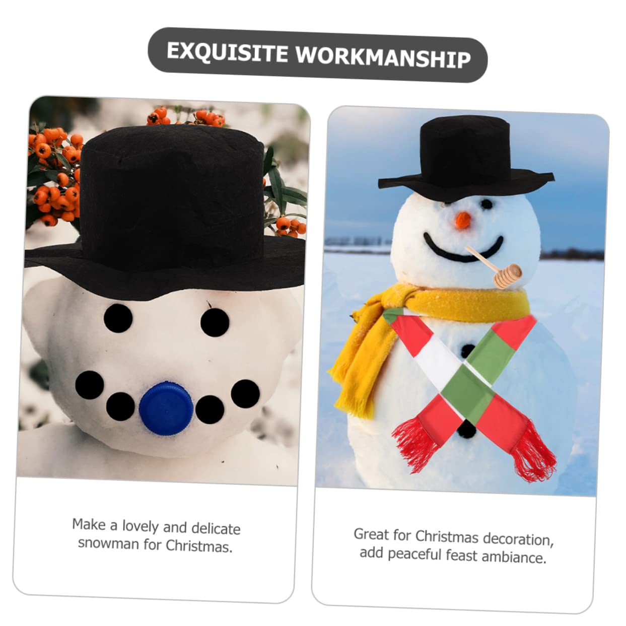 MAGICLULU 4 Set Pupazzo di Neve Vestito Decori di Pupazzo di Neve di Natale Pupazzi di Neve Pupazzo di Neve Che Fa Oggetti di Scena Accessori per Vestire Il Pupazzo di Neve Gnomi Stoffa
