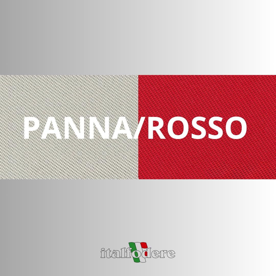 Italfodere - Coppia Coprisedili Anteriori Compatibili con Fiat 500 dal 2007 in Poi - Rosso/Panna - Cotone Accoppiato - Fatti a Mano - Eleganti e Resistenti - Accessori Auto Interno - Made in Italy