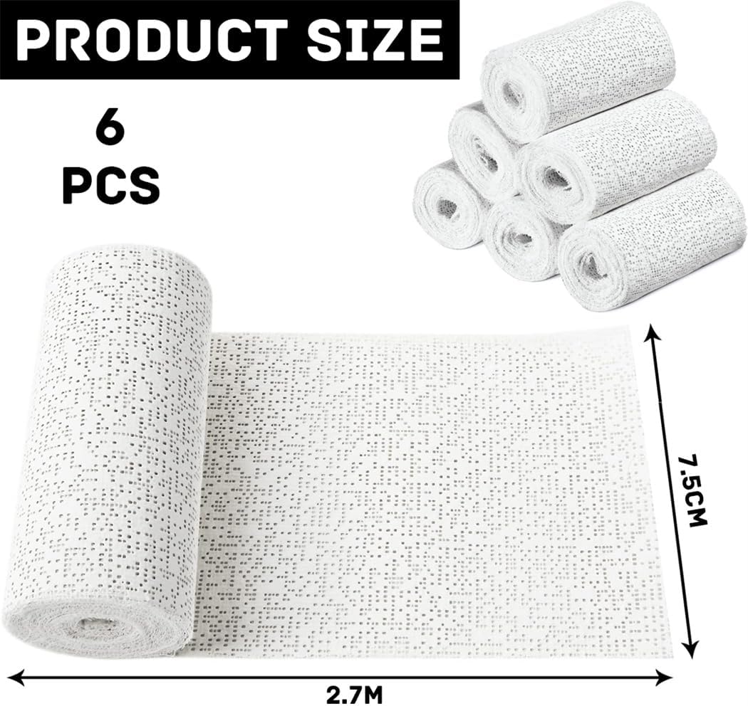 Plaster Coth Rolls 6 Pack Plaster Gauze Bandage Plaster Strip Gauze Wrap for Body Casts Craft Projects Belly Molds 3in x 106 inch