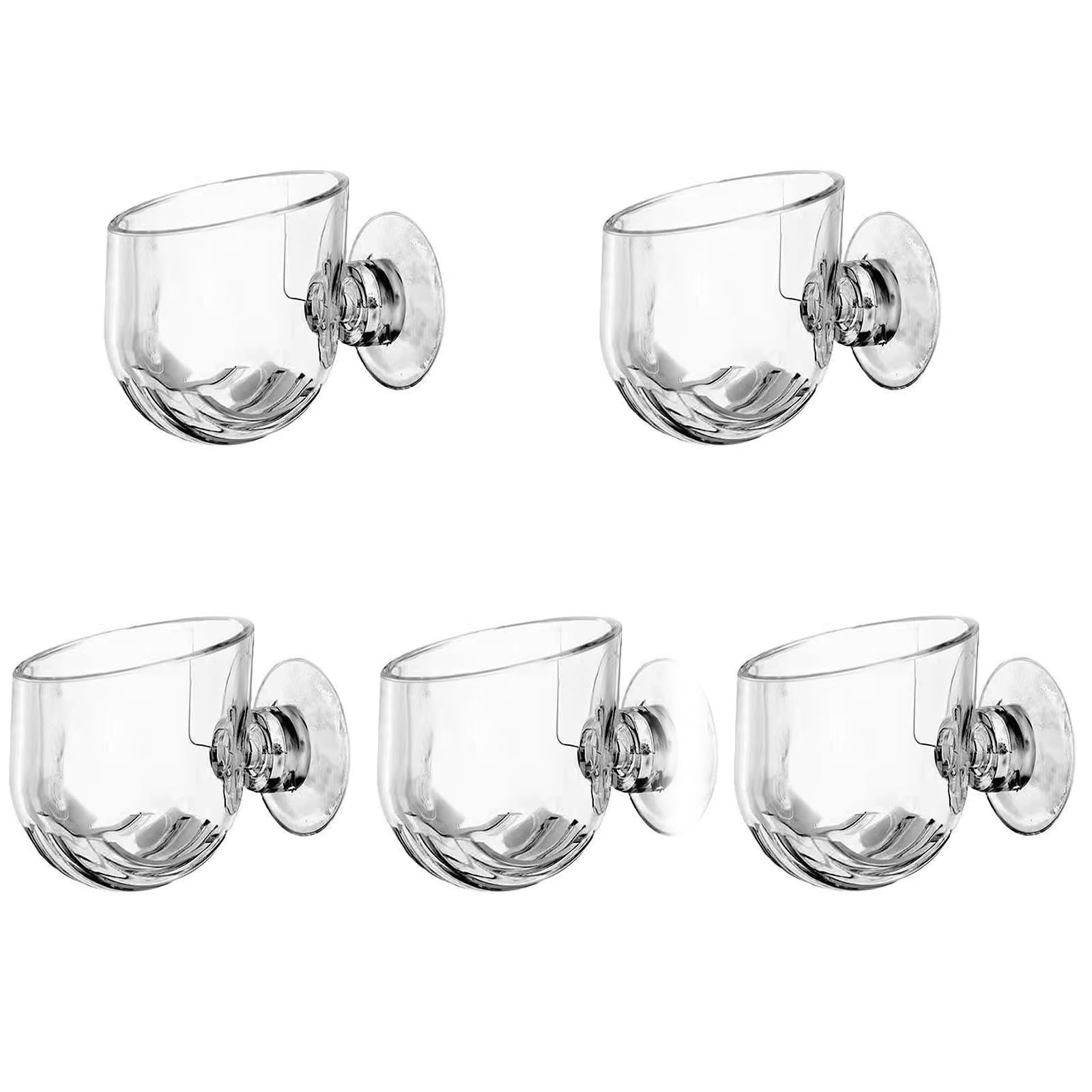 5Pcs Transparent Aquatic Plant Cups Effective Fish Tank Decoration Pots Protective Aquarium Plant Pot Suction Cups for Fish Shrimp Feeding