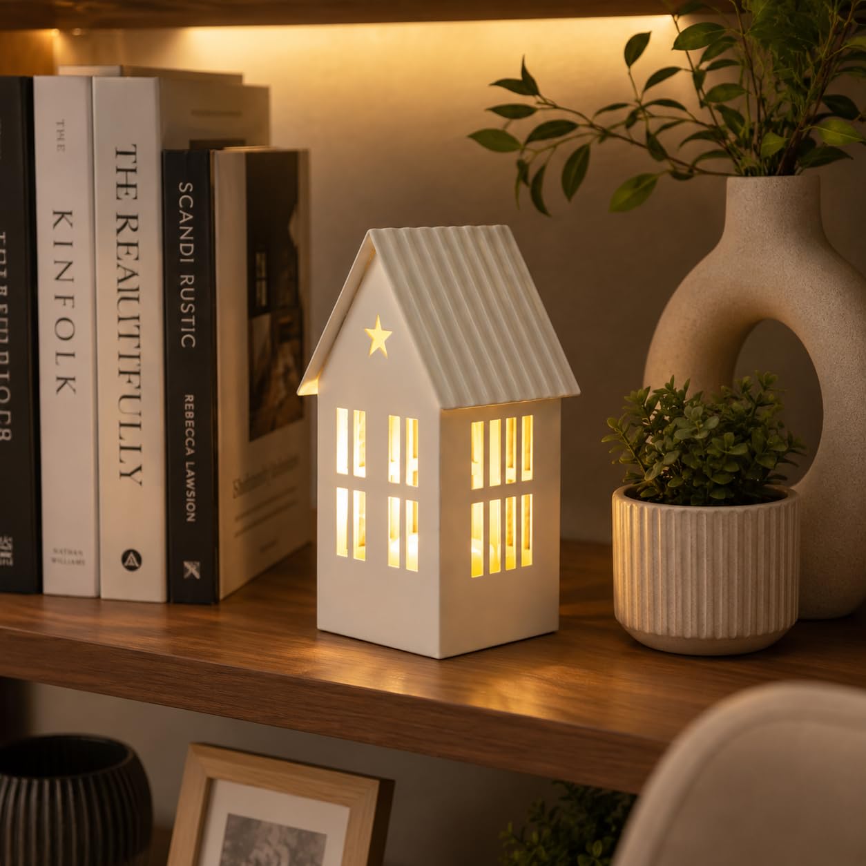 Artful Living Metal House Tealight Holder, Decorative Lantern for Home Decor, Diwali Decoration, Christmas Decor, Living Room, Bedroom & Table Centerpiece | Serenity Glow House Small-image-9