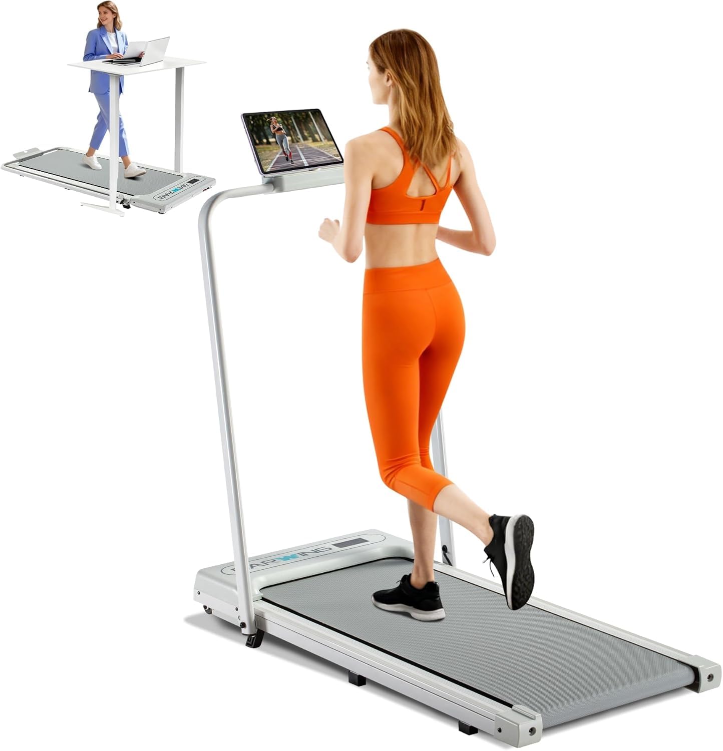 BARWING Foldable Incline Walking Pad 3.0/3.5 HP Treadmills for Home, 7.5/8.5 MPH Under Desk Treadmill with Handles, Foldable Treadmill with Quiet Brushless, 330 LBS Weight Capacity