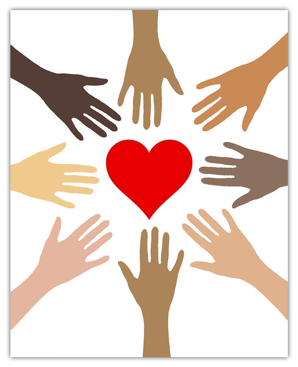 Positive Affirmations Wall Decor for Kids - Abstract "Equality and Diversity" 8x10 Inspirational, Motivational Poster & Motivational Wall Art Office Decor for Men & Women