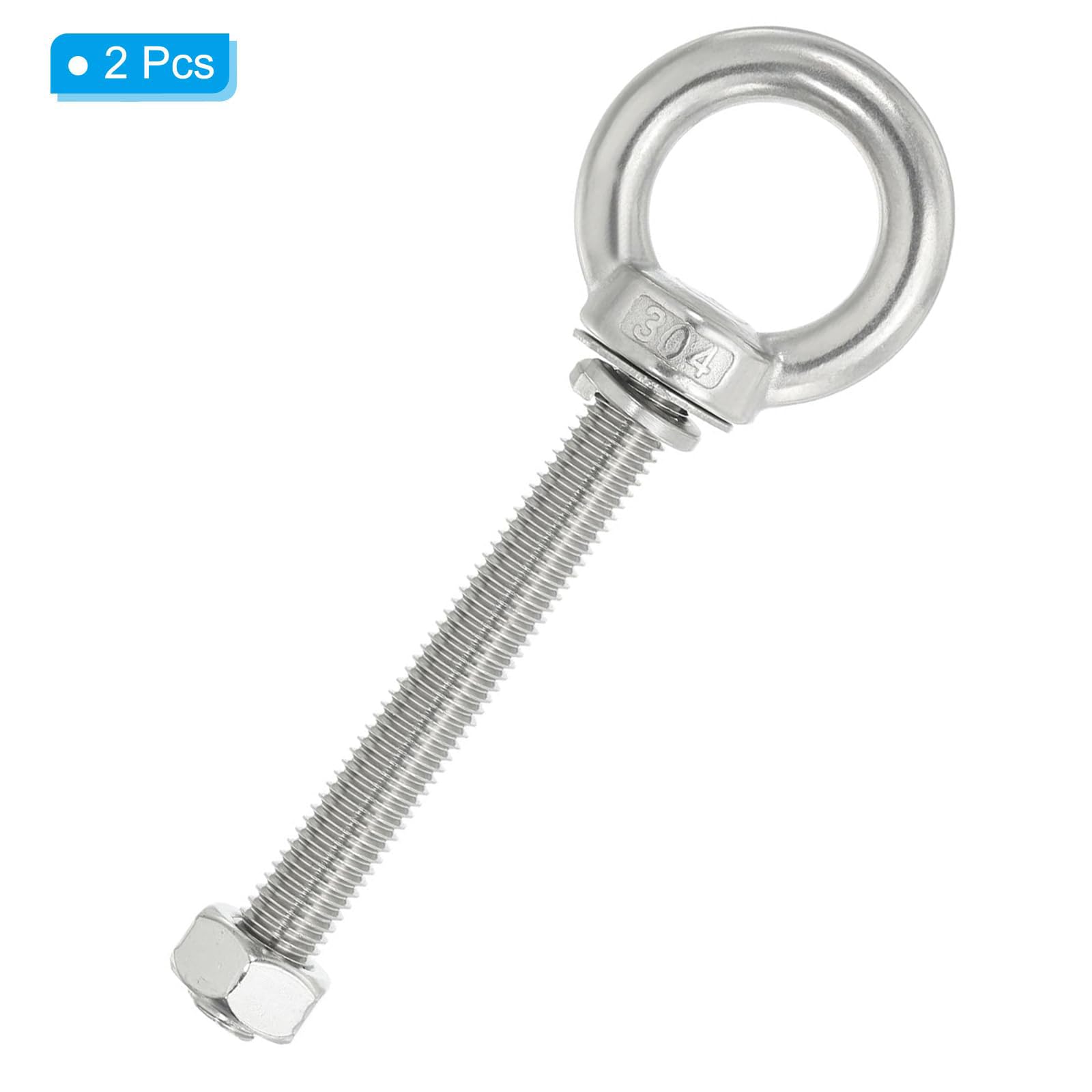 TA-VIGOR 2Pcs M12 x 80mm Lifting Long Eye Bolt, 304 Stainless Steel Wall Expansion Anchor Bolts - Image 3