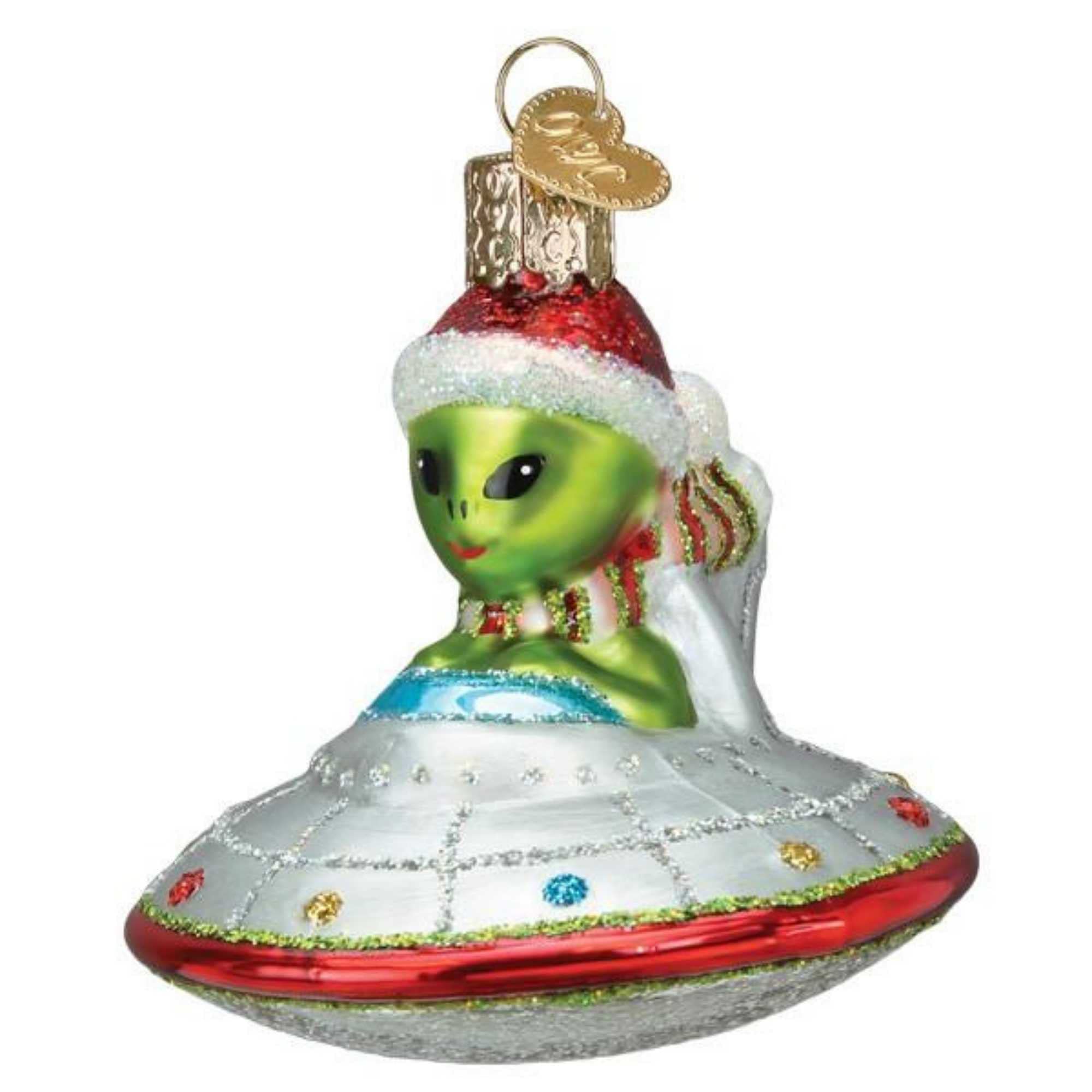 Amazon.co.jp: Old World Christmas UFO サンタ帽子のエイリアンと