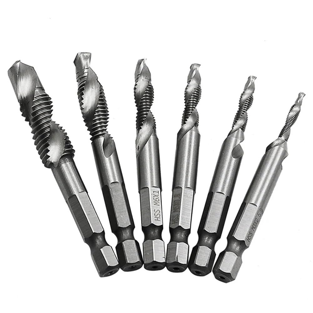 Set di punte da trapano for maschi HSS da 12 pezzi - M3 M4 M5 M6 M8 M10 Utensili di maschiatura metrici con codolo esagonale for filettatura interna