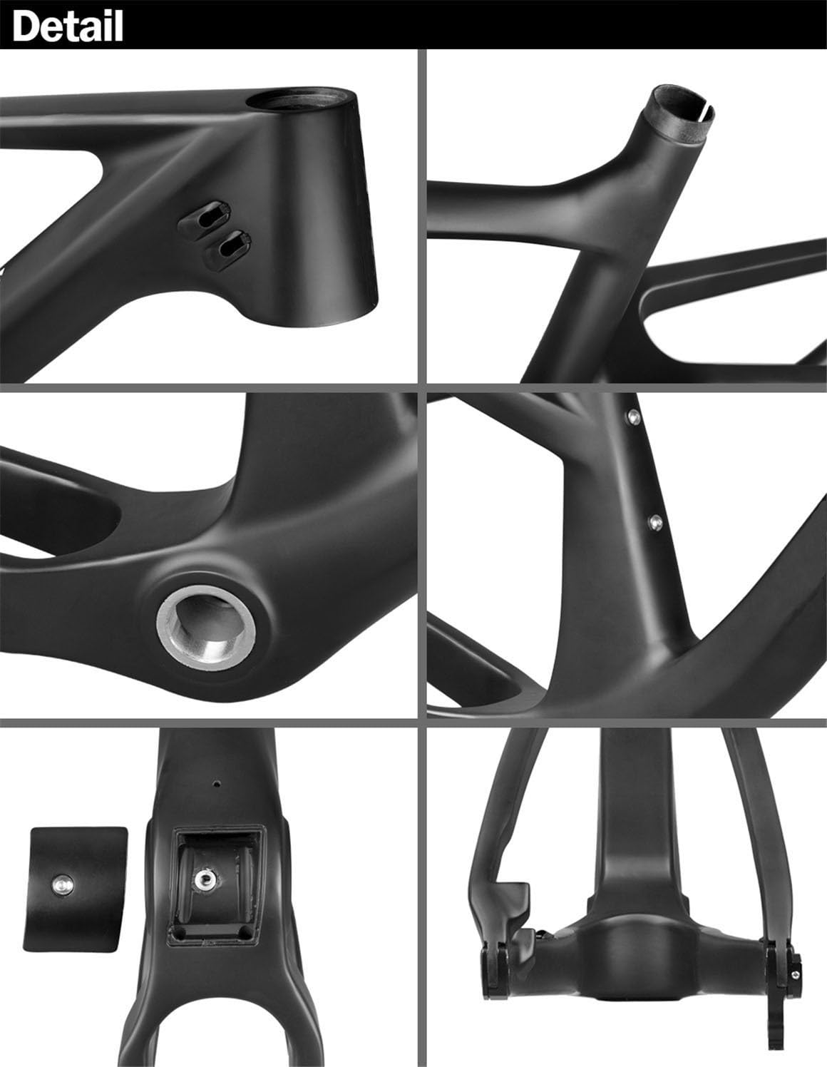 29er Mountain Bike Hardtail Frame 16.3/17.3/19.3/21.3in Carbon Fibre Frame XC Cyclocross Disc Brake Frame 12 * 148mm Thru-Axle Boost Frame BSA BB73mm Internal Routing Max 2.4in(17.3in)