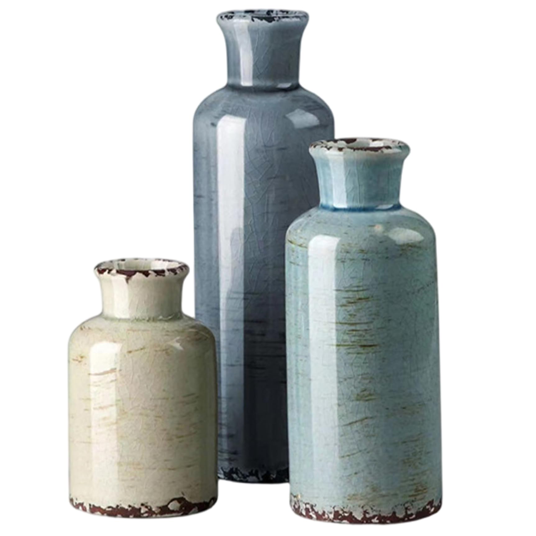 AwnsIMfreien Ceramic Vase, 3PCS/Set Decorative Flower Vase for Home Table Centerpieces, Farmhouse Decor, Table