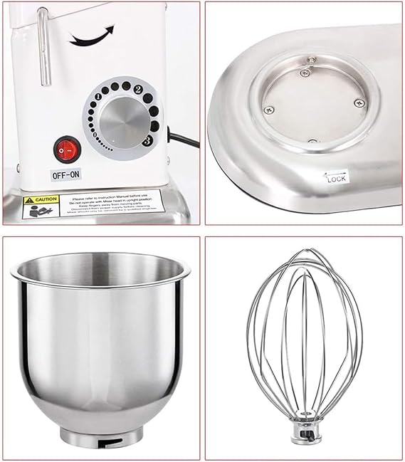 Commercial Dough Mixer,50qt Stand Flour Mixer,Double Action Dual Speed,with Dough Cutter,Electric Food Stand Spiral Mixer,110V-5L
