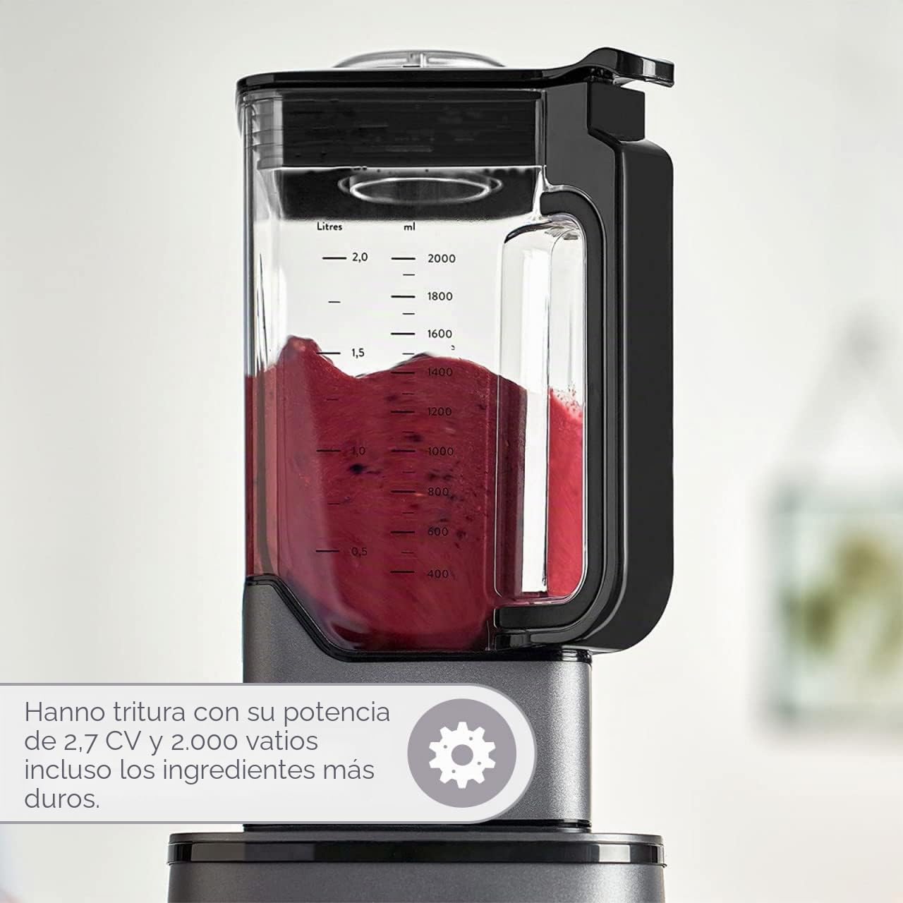 SPRINGLANE Hanno Batidora de Vaso de Alto Rendimiento - 2000 W, 32 000 RPM – Licuadora para Verduras y Frutas con Vaso de Batidora de Tritan de 2,5 L – Batidora de Vaso de Cristal sin BPA