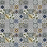 100 Premium Selection-Fliesen aus glasierter Keramik (1 m2) – Green Mountains – 10 x 10 cm, Dicke 0,6 cm – Tunesische Fliesen, hergestellt mit handwerklichem Siebdruck – Geeignet zum Abdecken