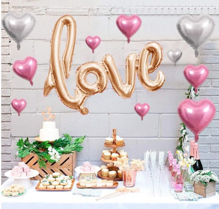 Miniatura 3 de 2 globos de papel de aluminio de Mylar con letras de papel de aluminio, material reutilizable para el día de San Valentín, boda, despedida de