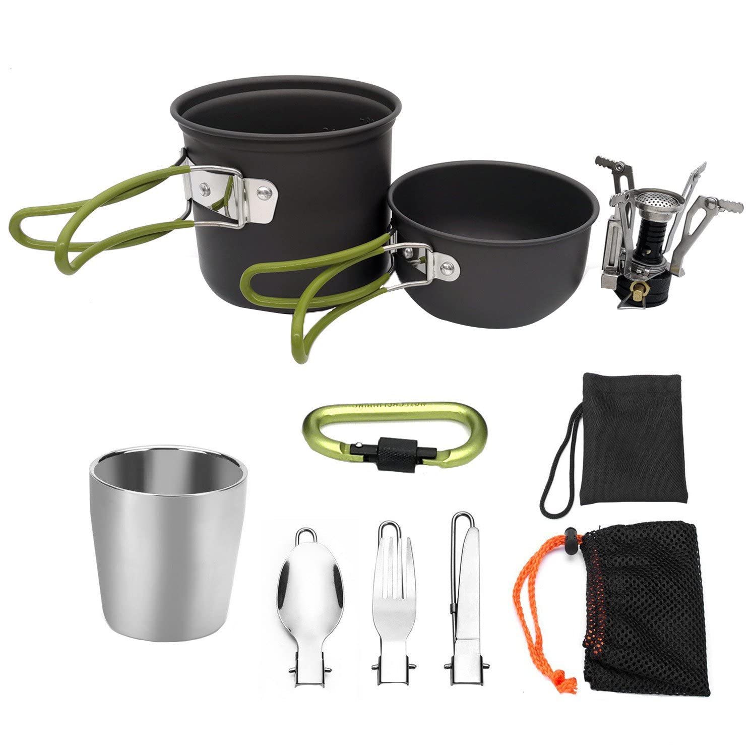 Pique-nique en plein air réussi avec la popote de camping complète et ses couverts en inox