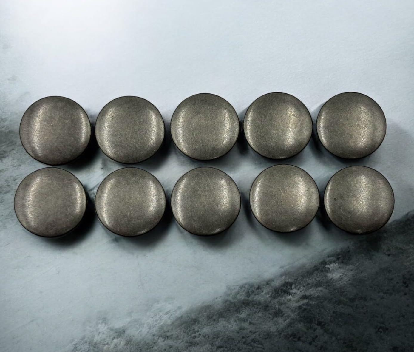 REENA Plain Dark Grey Metal Buttons 17mm Diameter snap on no sew Bronze Buttons for Jeans Jackets etc. Bronze Finish (Plain Grey 17mm, 10 Pieces Set) Dark Grey