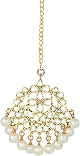 i jewels 18K Gold Plated Traditional Kundan Studded with Pearls Maang Tikka for Women/Girls (T7058)-picture-34