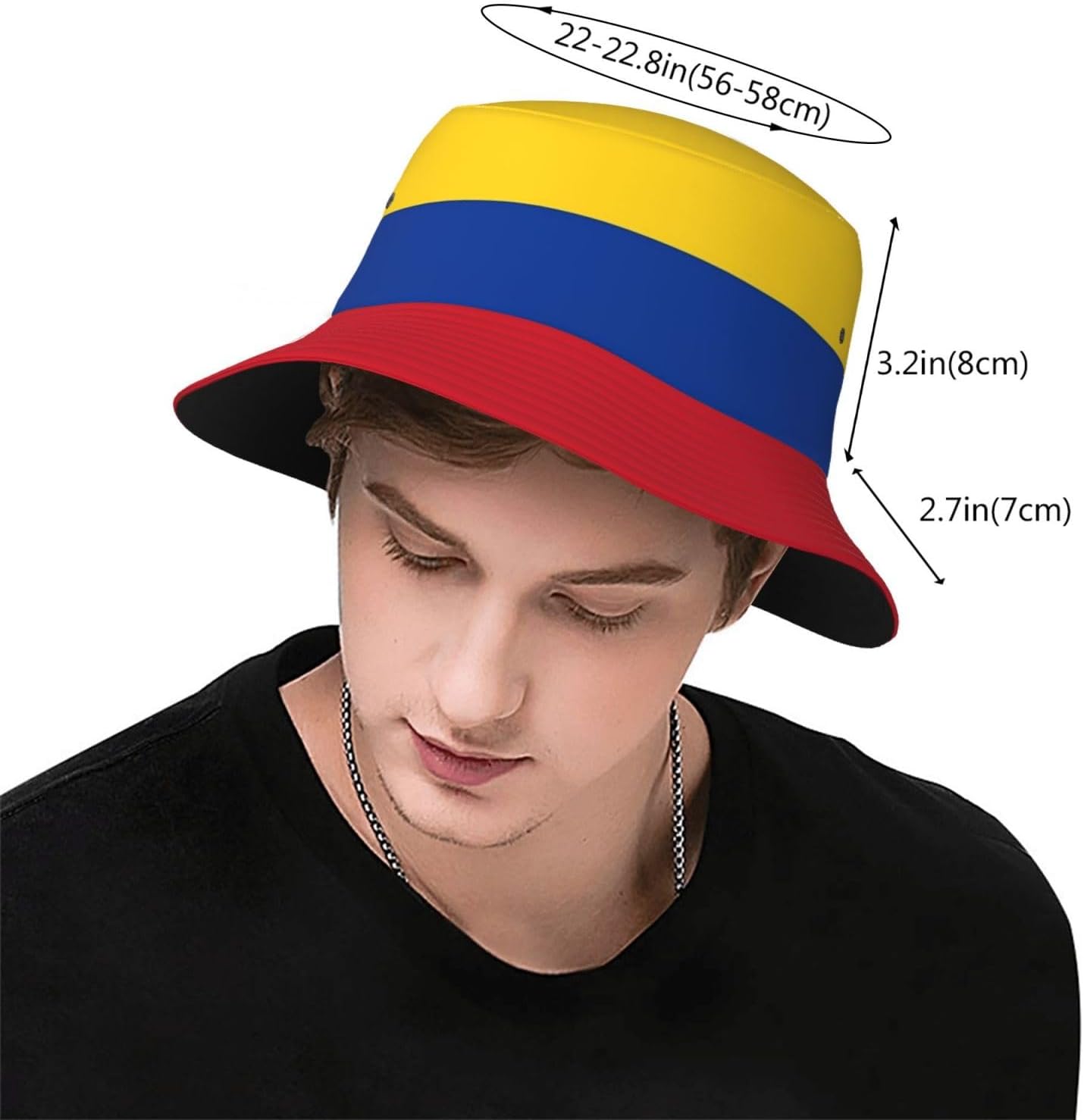 Cute Colombia Flag Bucket Hats for Women Men Packable Colombian Bucket Fisherman Hat Outdoor Summer Beach Sun Hats - Image 3