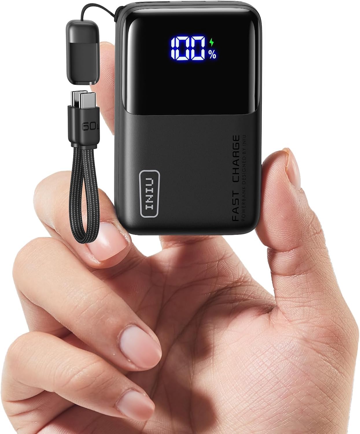 INIU Mini Power Bank, Smallest 45W PD Portable Charger, 10000mAh USB C in&Out Fast Charging Pocket Size Battery Pack, Travel Essentials Power Bank for iPhone 17 16 15 Pro Air, Xiaomi, Samsung S26 etc.