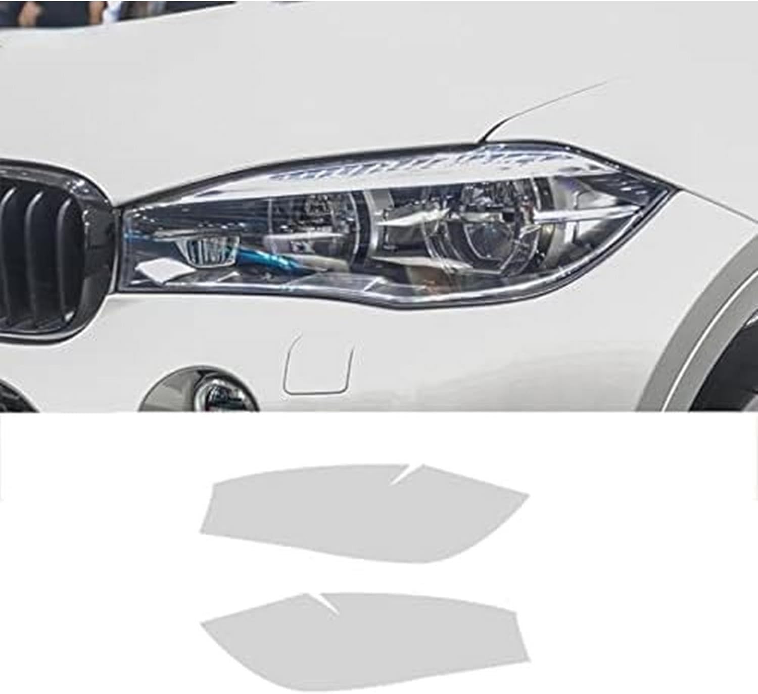 SamLng Car Front Light Film for BMW X6 F16 2015-2019 Car Headlight Protective Film Front Light Transparent Blackened TPU Sticker Car Headlight Protective Film
