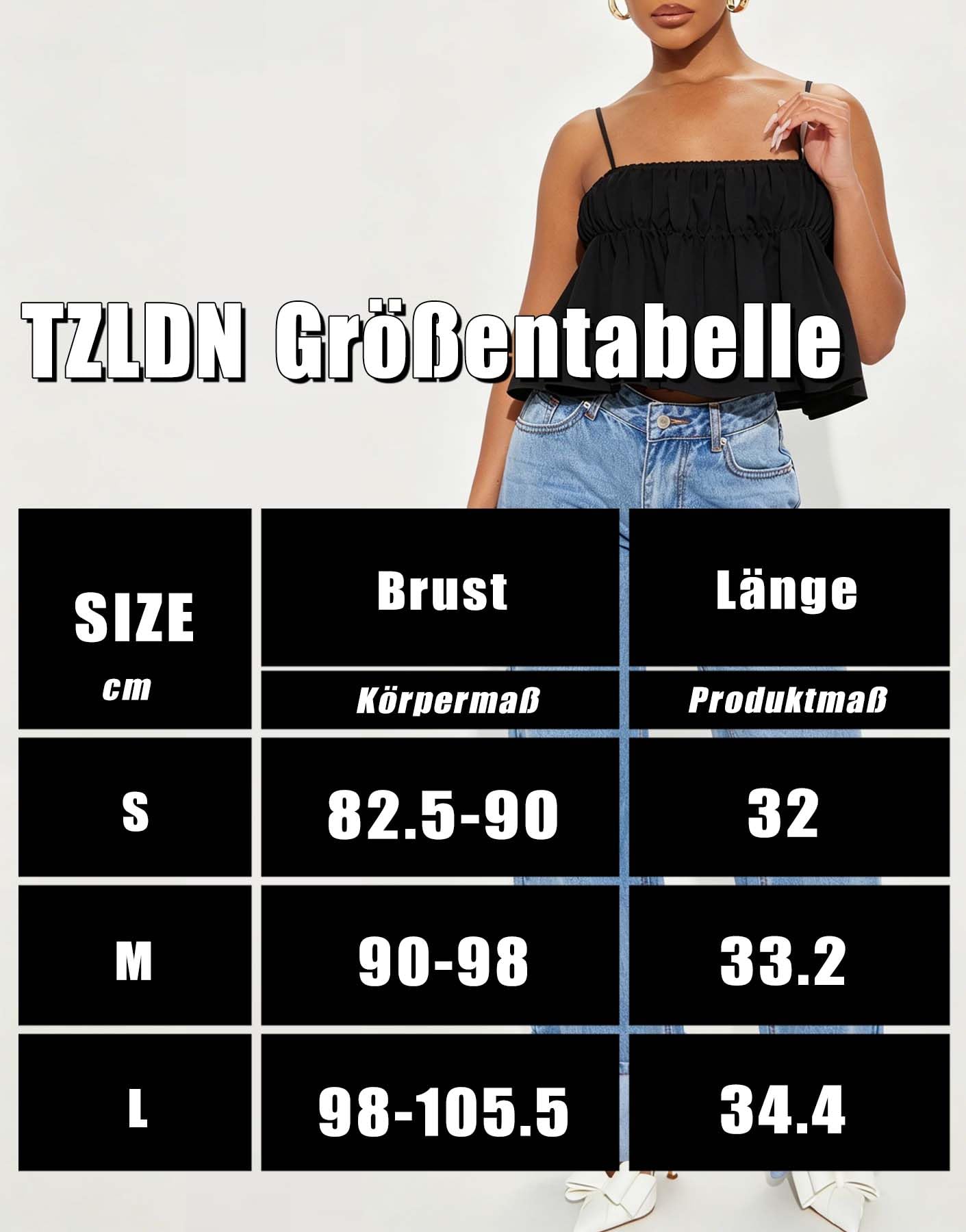 TZLDN Haut pour femme Babydoll à bretelles spaghetti Crop Top élégant Peplum Haut Y2K Cami Débardeur