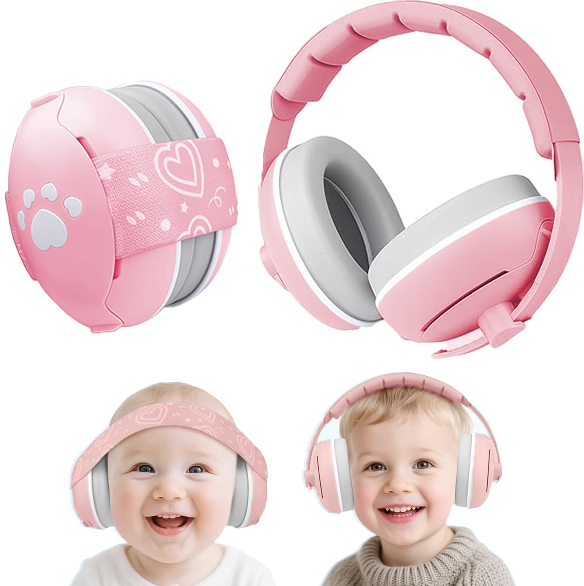 SHOCHX 2 in 1 Baby Ear Defender for Babies and Toddlers up to 36 Months, Noise Reduction Earmuffs