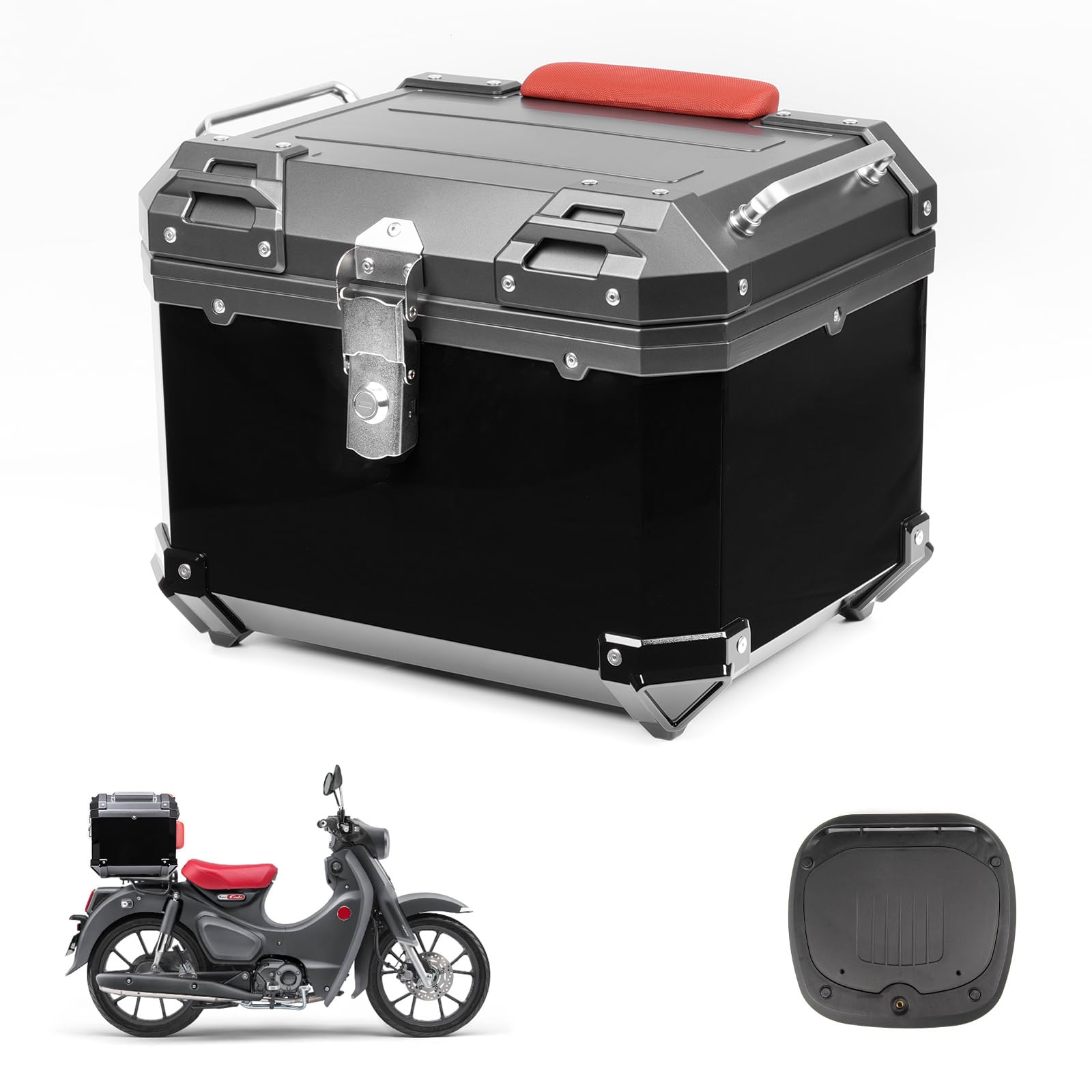 Amazon | HI-LINE バイク リアボックス 45L 大容量 トップケース ABS 