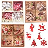 🎅Amplios usos: estos adornos navideños de madera son adornos adecuados para Navidad, fiestas y bodas, también son bonitas etiquetas de regalo, marcadores y manualidades, etc.