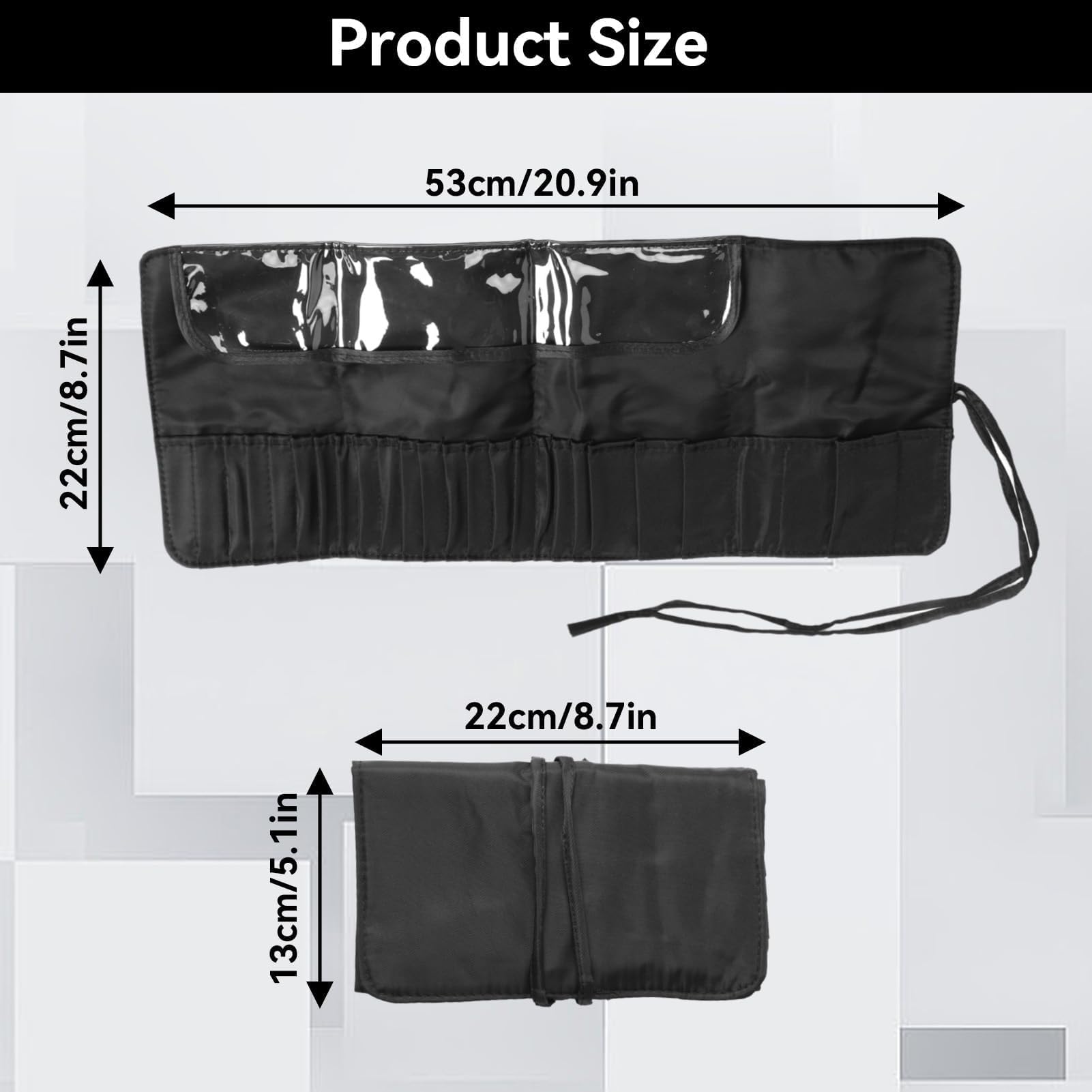 Organizzatore di Pennelli Per Trucco, Pennelli Borsa Per Cosmetici Borsa Per Pennelli Per Trucco Portatile Per Viaggio Custodia Arrotolabile Per Pennelli Per Trucco Borsa Per Cosmetici da Viaggio
