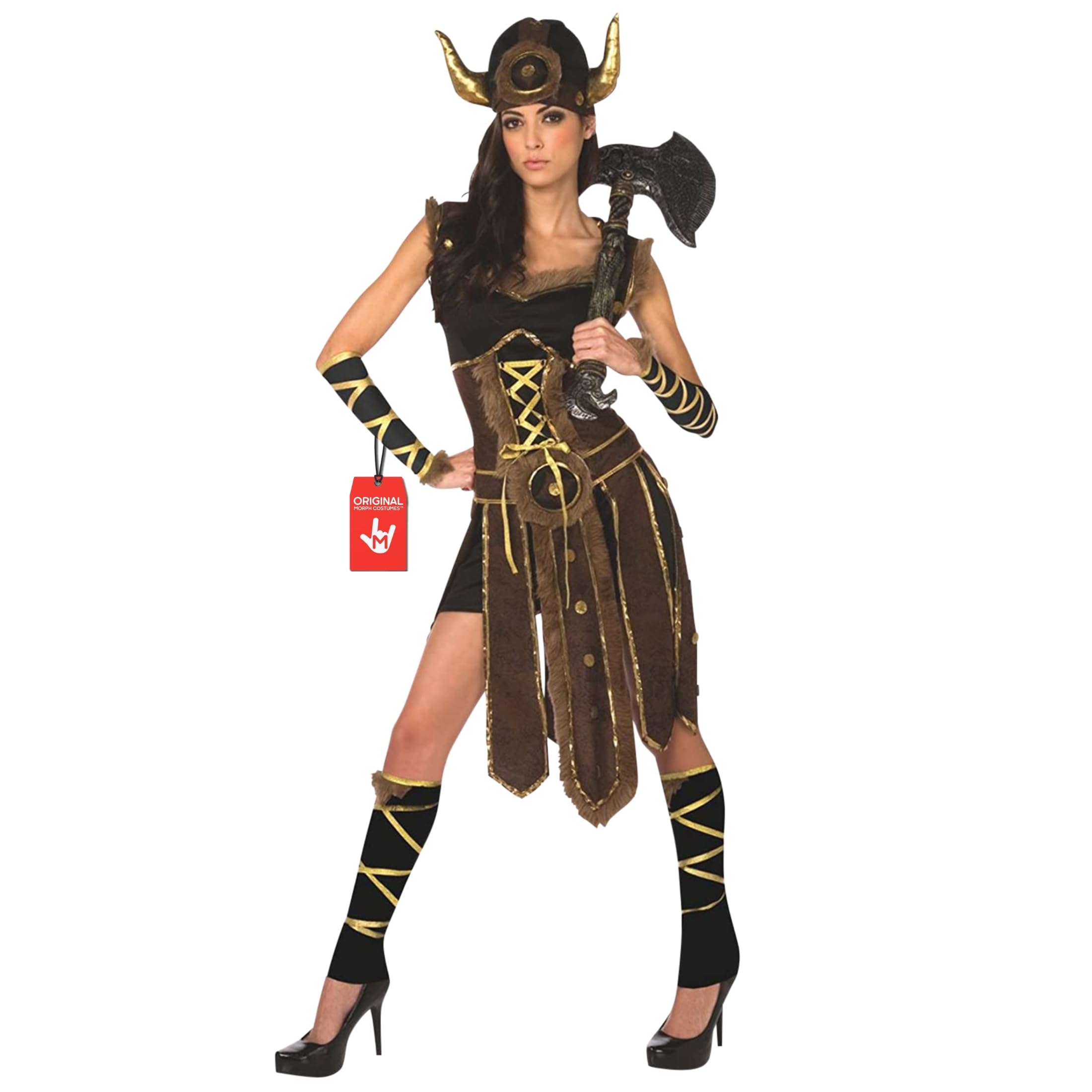 Morph Disfraz Vikinga Mujer, Traje Nórdico para Halloween, Fiestas y Cosplay