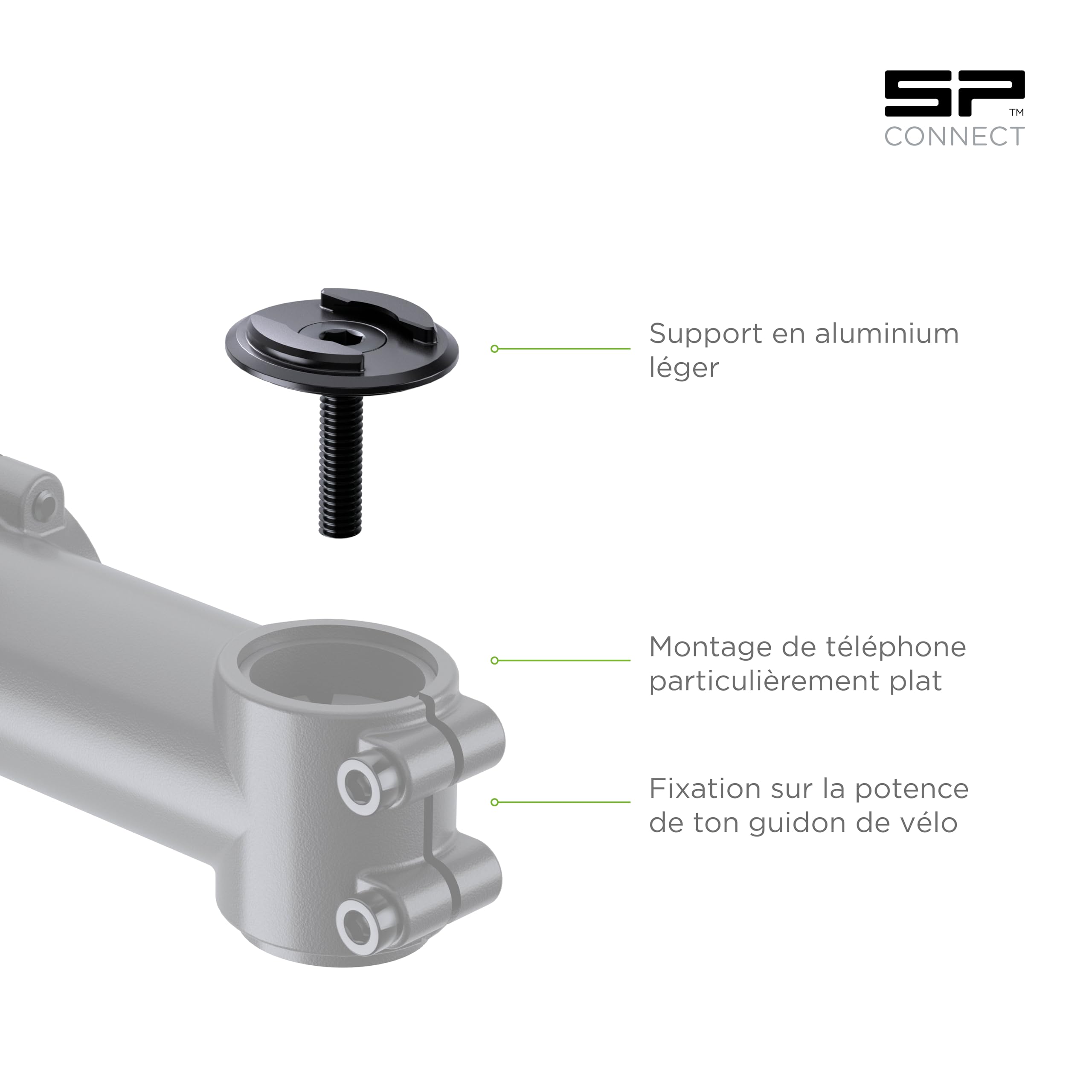 SP CONNECT Micro Stem Bundle | SPC+ | pour iPhone 14 Pro Max | Support de téléphone Portable pour Guidon de vélo | Support de Smartphone | Support de téléphone Portable