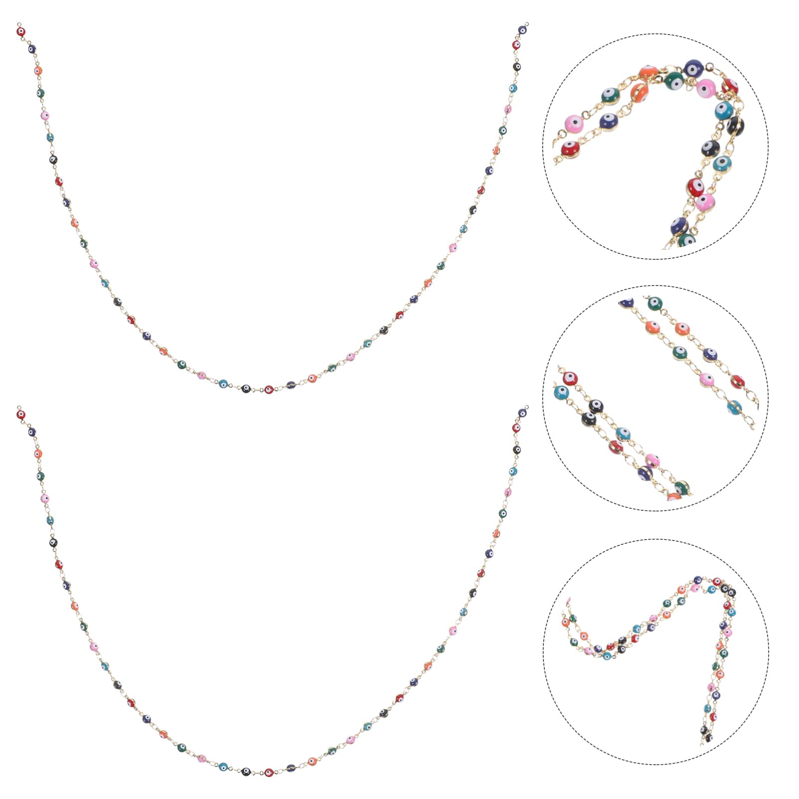 NUOBESTY 4 Set di Catene per Gioielli Bracciali Collane Cavigliere Forniture per Gioielli Lega Decorativa 2 Pezzi * 4