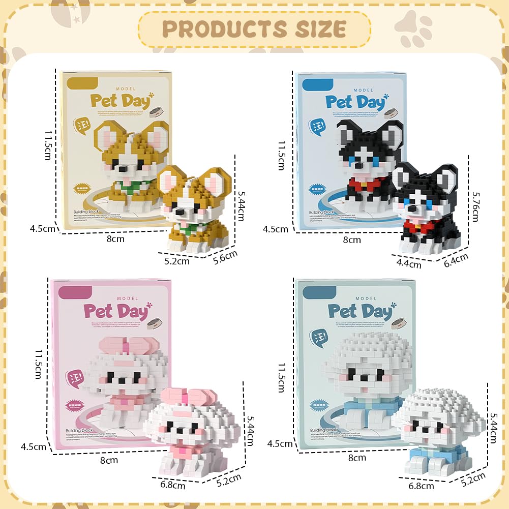 MEIEST Set 8 Mini Animali Da Costruzione – Mattoncini, 160 Pezzi Per Modello, Carini, Per Bambini E Decorazione