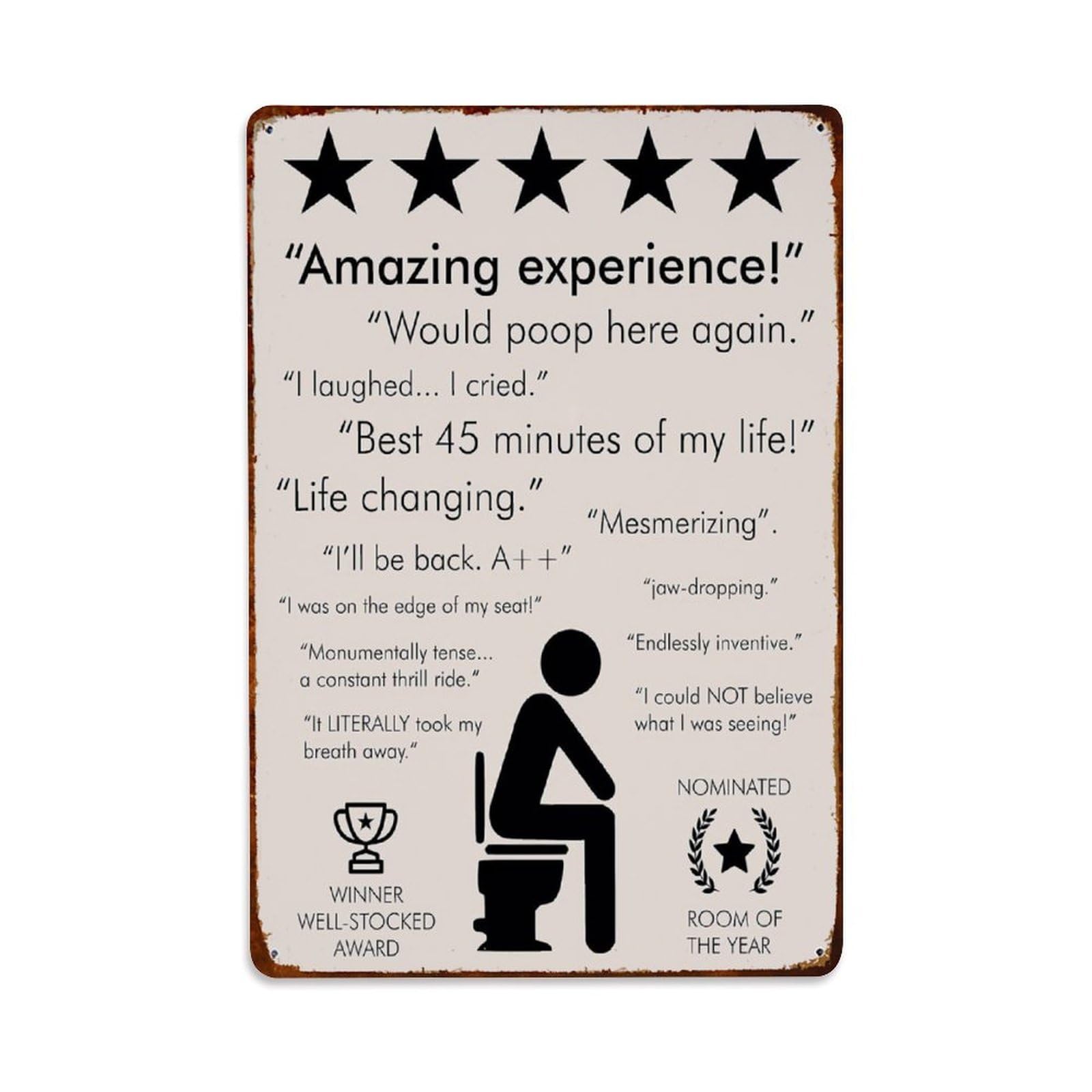 Funny Bathroom Art Metal Tin Sign Vintage Garden Bedroom Cafe Bar Man Cave Home Wall Decor Metal Poster 8x12 in