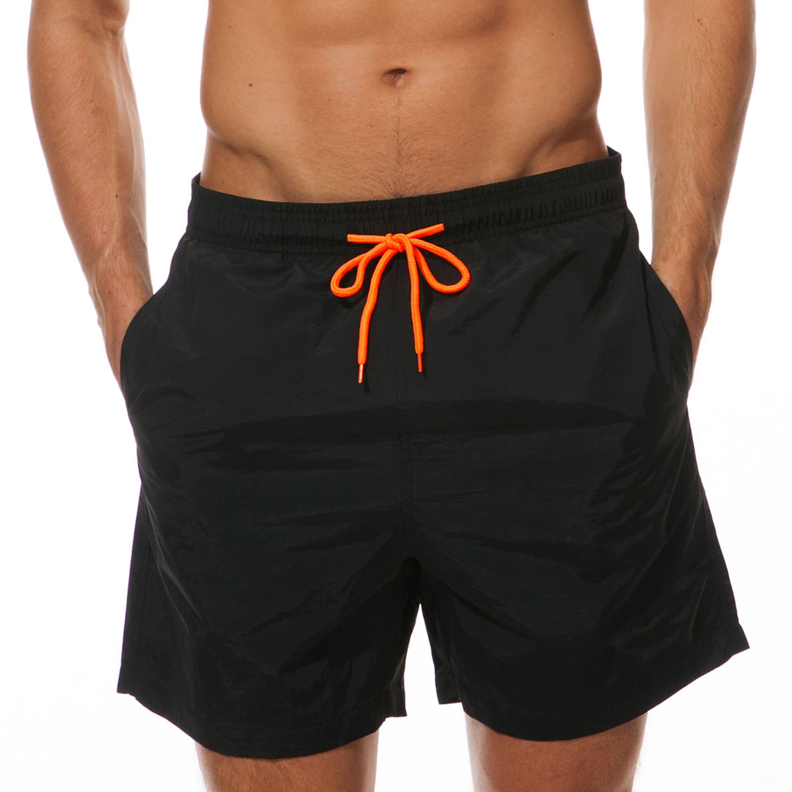 Aisprts Bañador Hombre Bañador Natacion Transpirable de Secado Rápido con 3 Bolsillos Traje de Baño con Forro de Malla y Cordón Ajustable