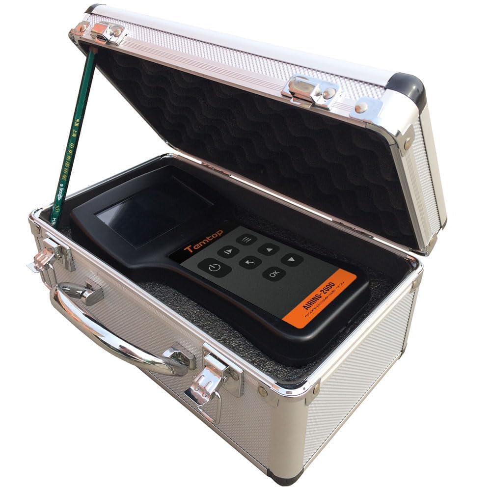 Temtop Compteur de Particules PM2,5 PM10 TSP Portatif, Moniteur Triple Canal Détection en Temps Réel 0,3μm 0,5μm 5μm, Appareil de Mesure Température et Humidité Airing-2000