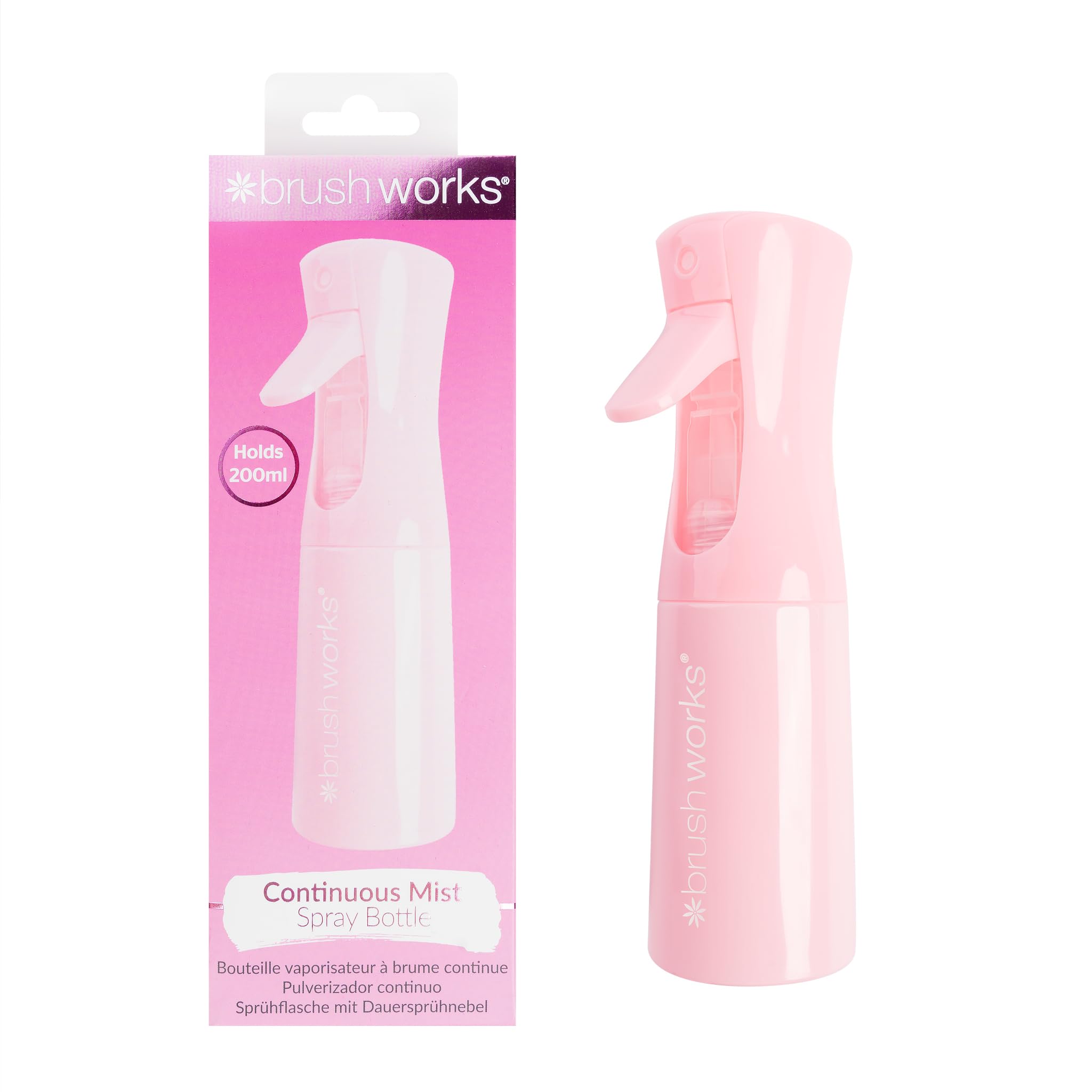 Brushworks Continuous Mist Spray Bottle - różowa