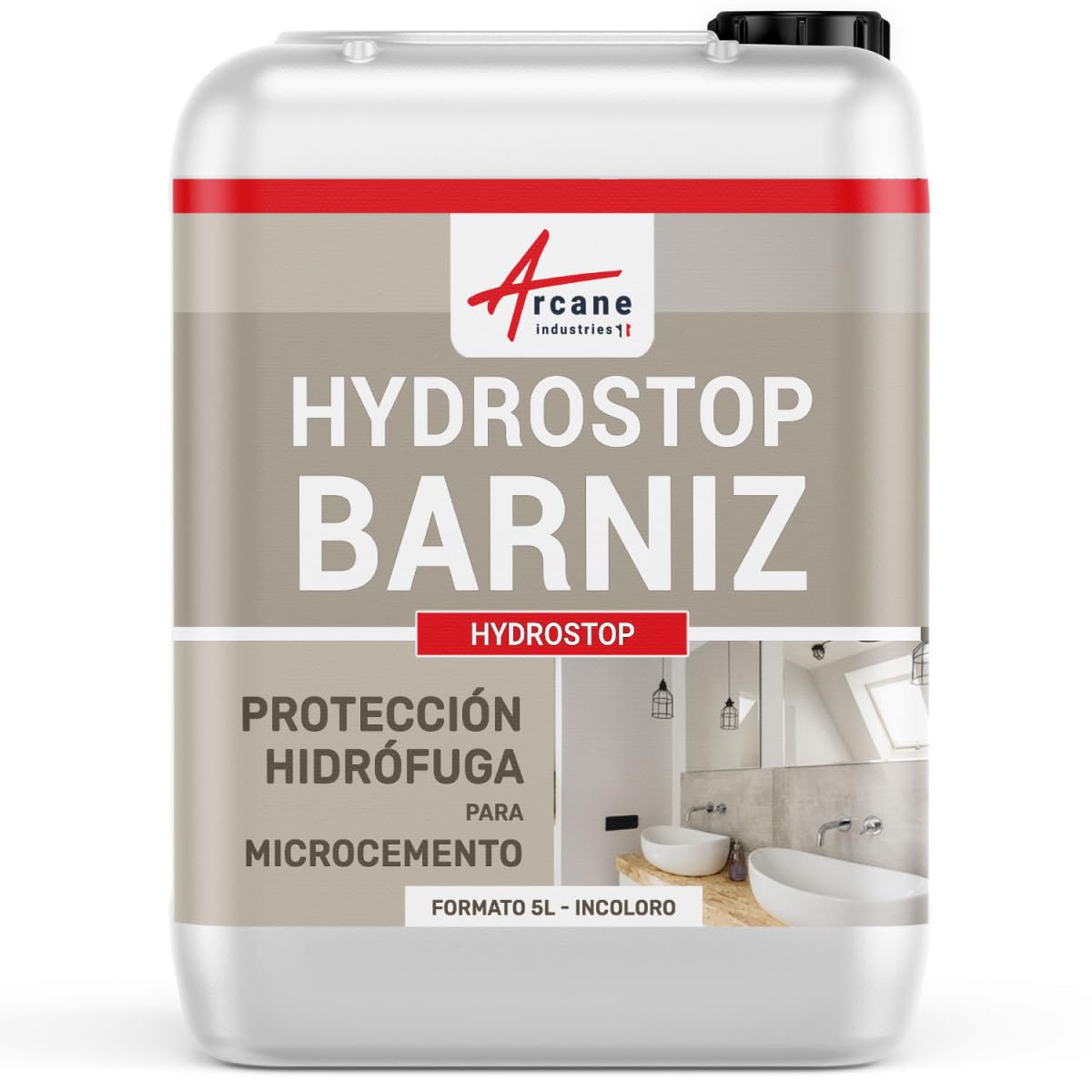 Barniz para Hormigón Pulido, protección hidrófuga y oleófuga: HYDROSTOP - 5 L - ARCANE INDUSTRIES