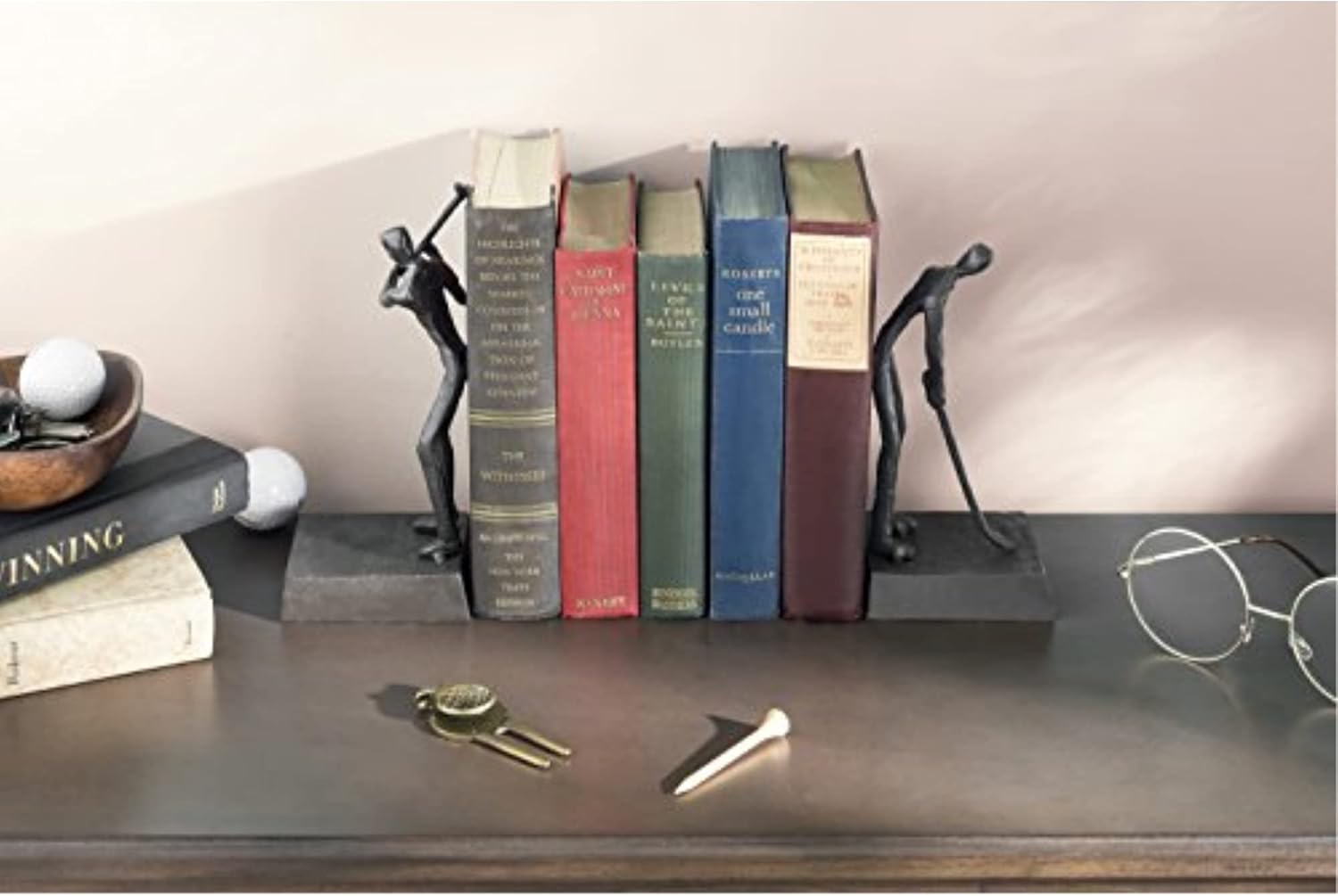 Danya B ZI16003 Golfers Iron Bookend Set – Golf Home Decor and Office Décor - Great Gift Idea for Golf Lovers