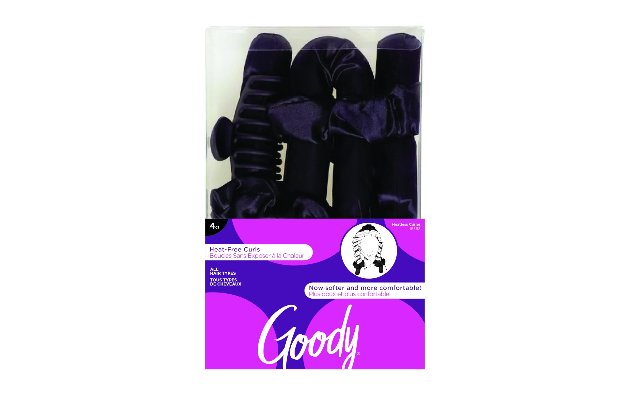 GOODY HEATLESS CURLS 4CT BLK