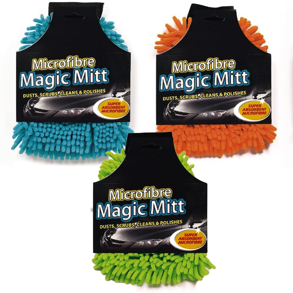 Zale Yardley Mixed Colors Single Car Wash Mitt, Microfiber Mitt 1 Per Pack, Car Washing Cleaning Cloth, Microfiber Wash Mitt, Car Sponge, Anti Streak Anti Scratch Car Cleaning Dusting Washing Noodle Sponge (Assorted Color)