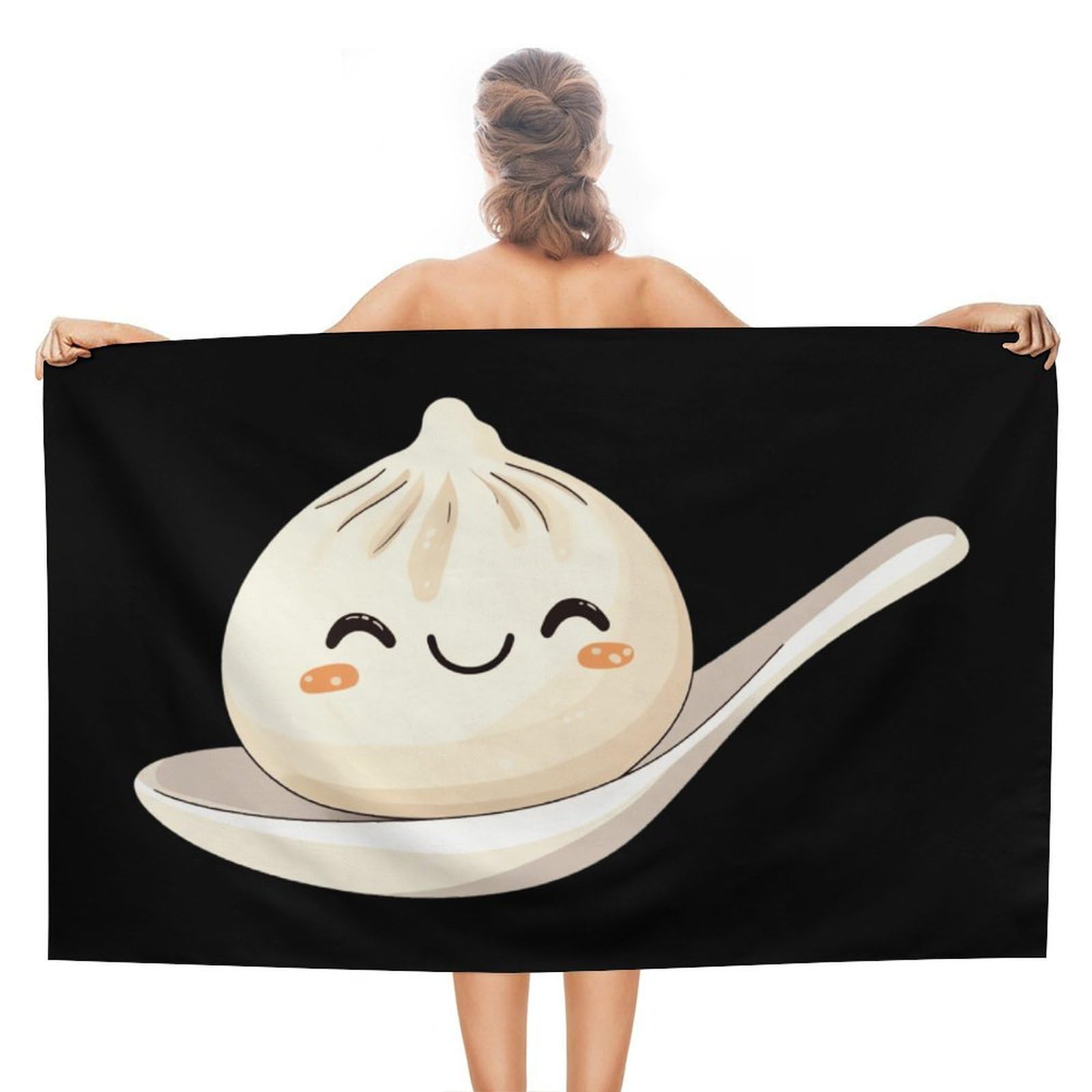 CGSBNGHA Xiaolongbao Chinese Dim Sum Bun Beach Towels Soft Bathroom Bath Pool Swim Towels for Women Men