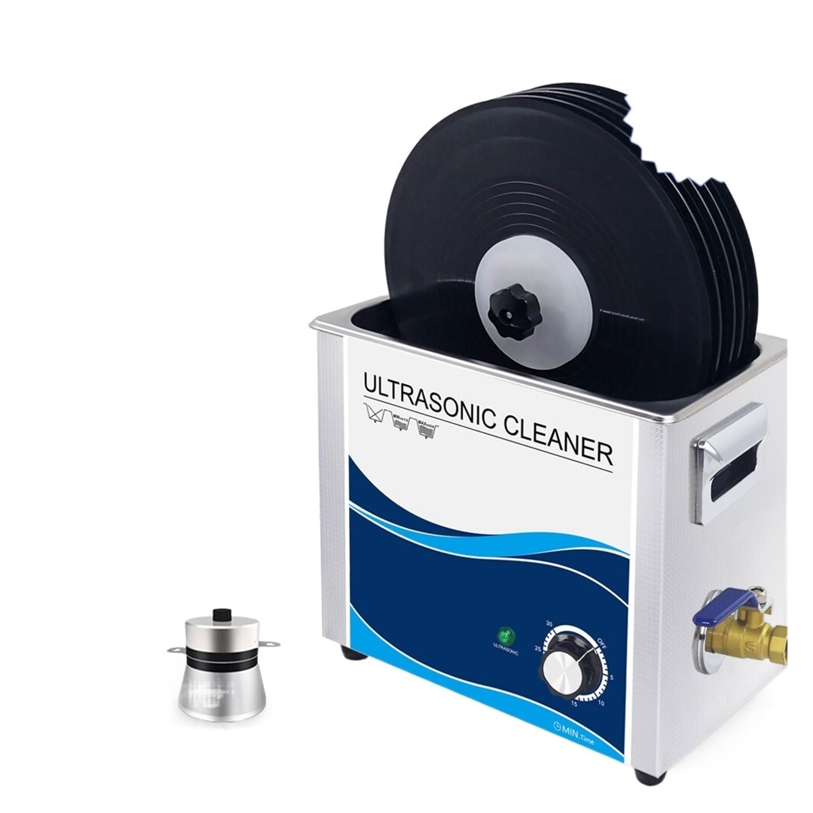 Pulitore ad ultrasuoni Disco in Vinile Rondella 6.5L Bagno 180W Pulitore Ad Ultrasuoni Grammofono LP Pulizia Dell'album con Sollevatore di Alimentazione
