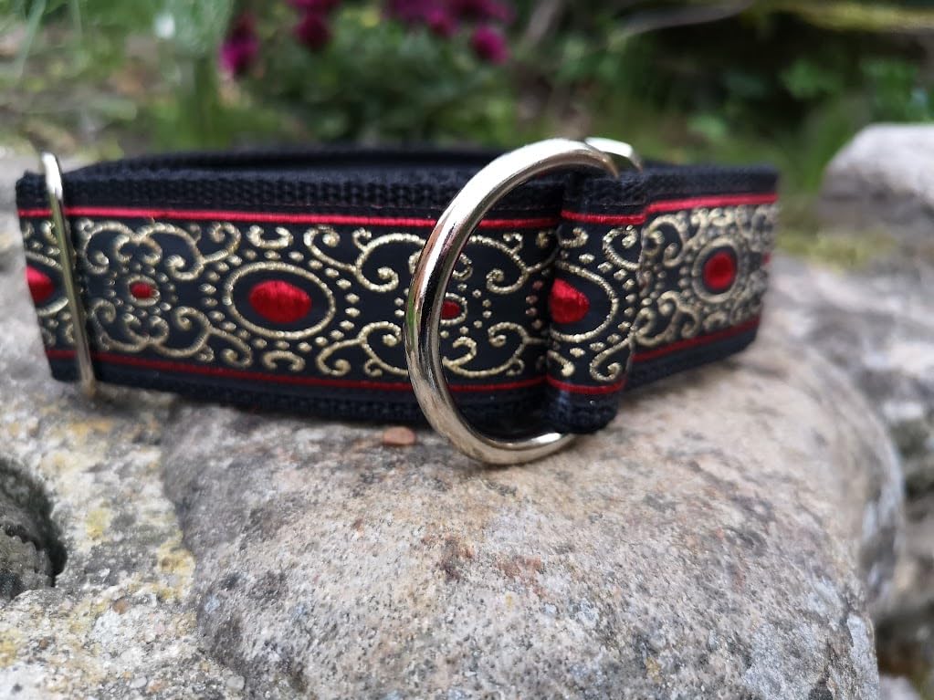 Martingale Hundehalsband 4cm breit, verstellbar, Zugstopp, bis 48cm Hals- 54cm Kopfumfang