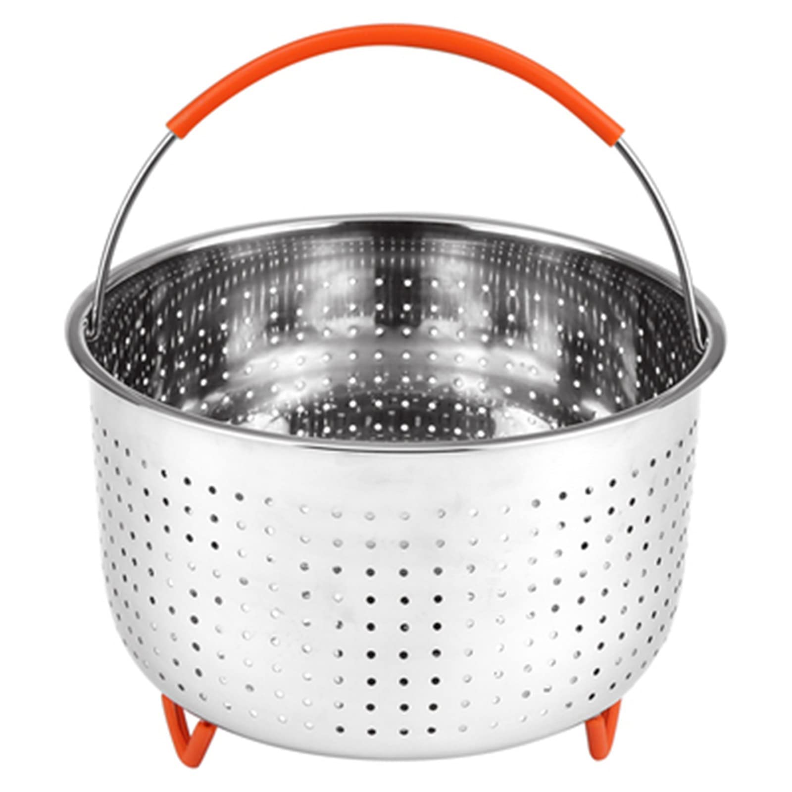 Ondian Silver Steamer Insert Steaming Basket Stainless Steel Draining Basket Steam Rack Kitchen (Color : Size : 8L)