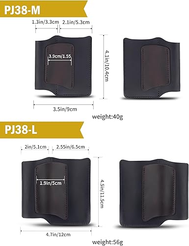 Miniatura 6 de VIPERAED PJ38 Funda multiherramienta de cuero para hombres, 4 en 1, organizador de bolsillo EDC para cuchillo de bolsillo, linterna multiherramienta