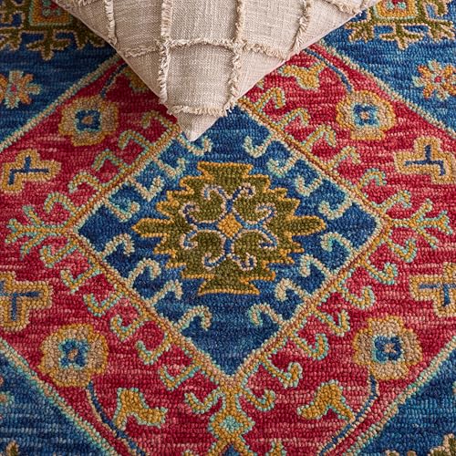 Tapete decorativo boho rojo y azul 2x3 pies miniatura 4